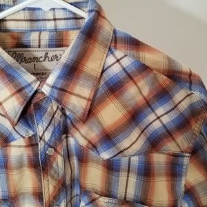 Wrangler Wrancher Plaid Western Shirt - L